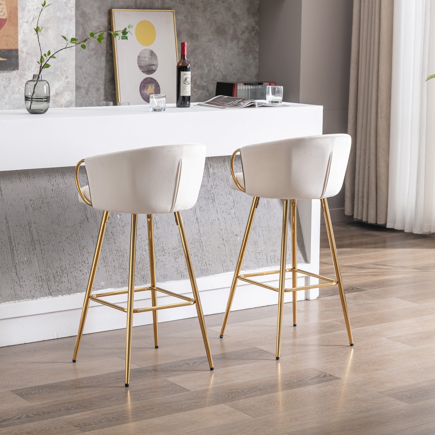 Sip Bar Stools 30 Inch - Cream  Set of 2