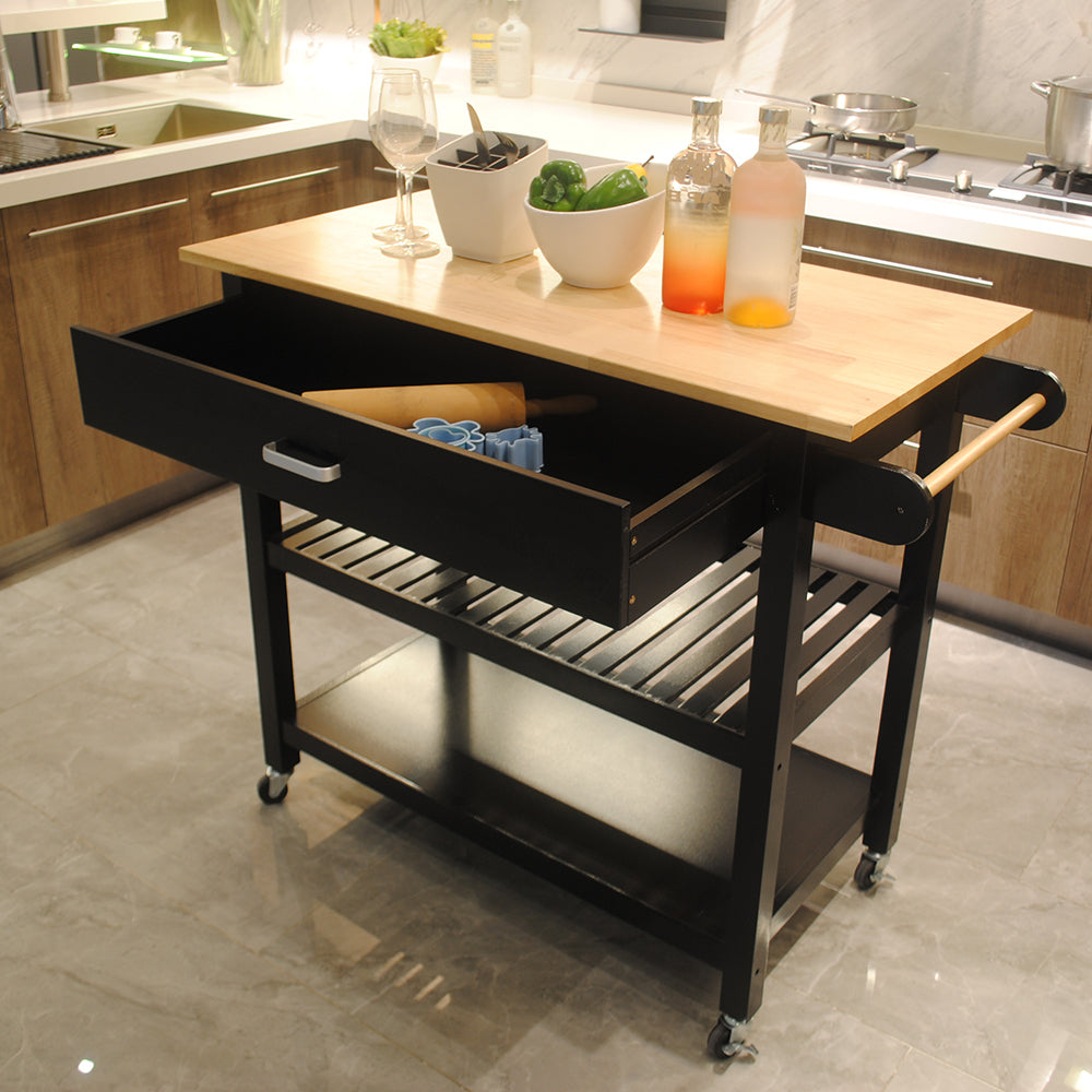 Cruiser Kitchen Island & Kitchen Cart  - Black