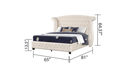 Sophia Queen Bed - Cream