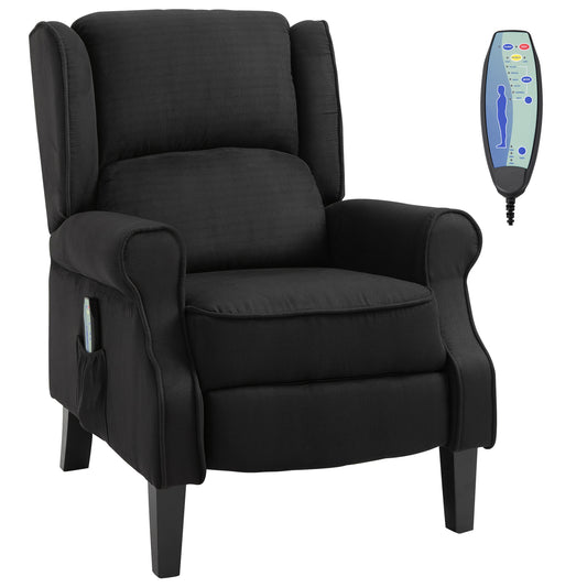 Alanna Massage Recliner Sofa with Heat - Black