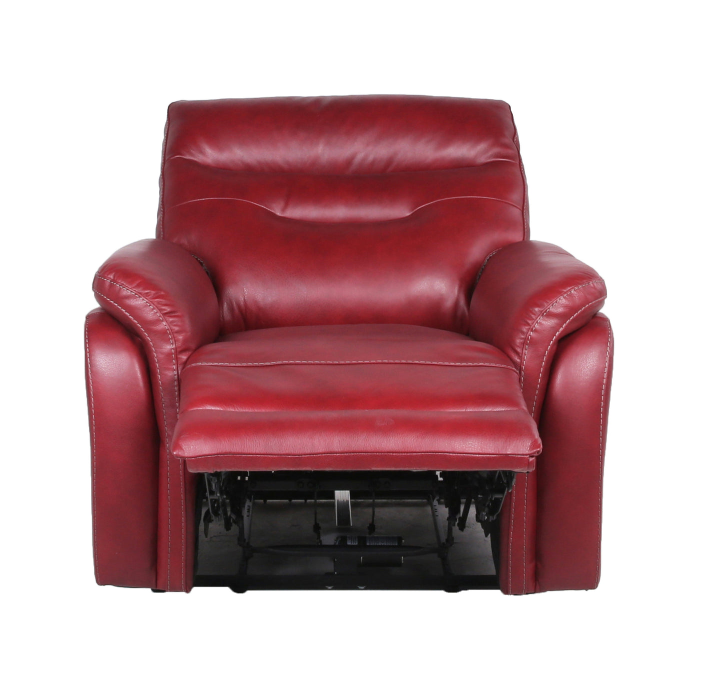 Mulu Top-Grain Leather Motion Recliner - Red