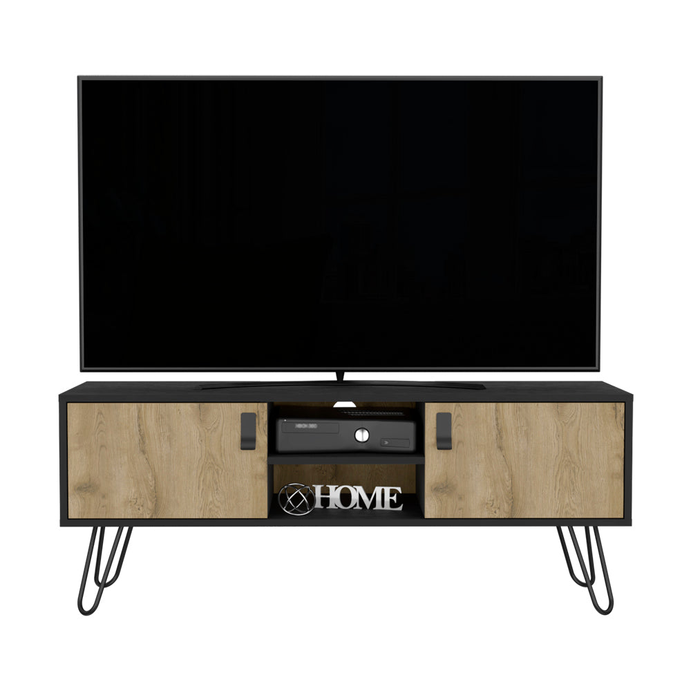 Adena TV Stand - Black/Macadamia