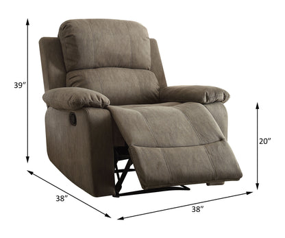 Aeon Polished Recliner with Pillow Top Arm - Gray