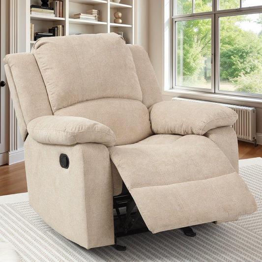 Weber Microfiber Glider Recliner - Sand