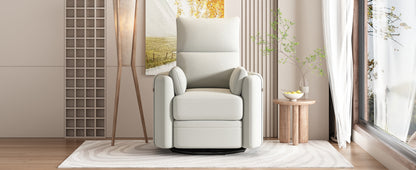 Niki Upholstered Swivel Recliner - Beige