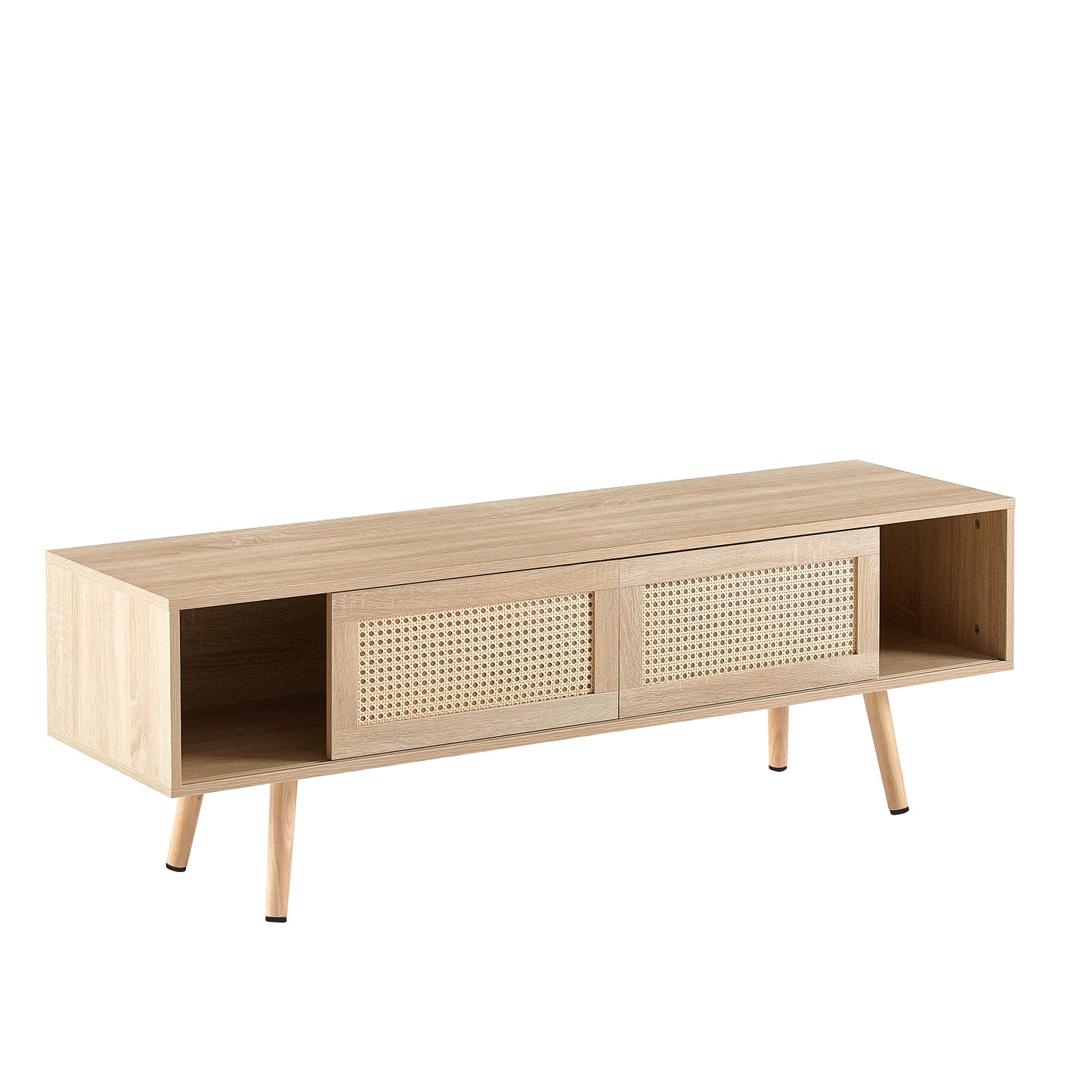 Rattan TV Stand with Storage - Natural