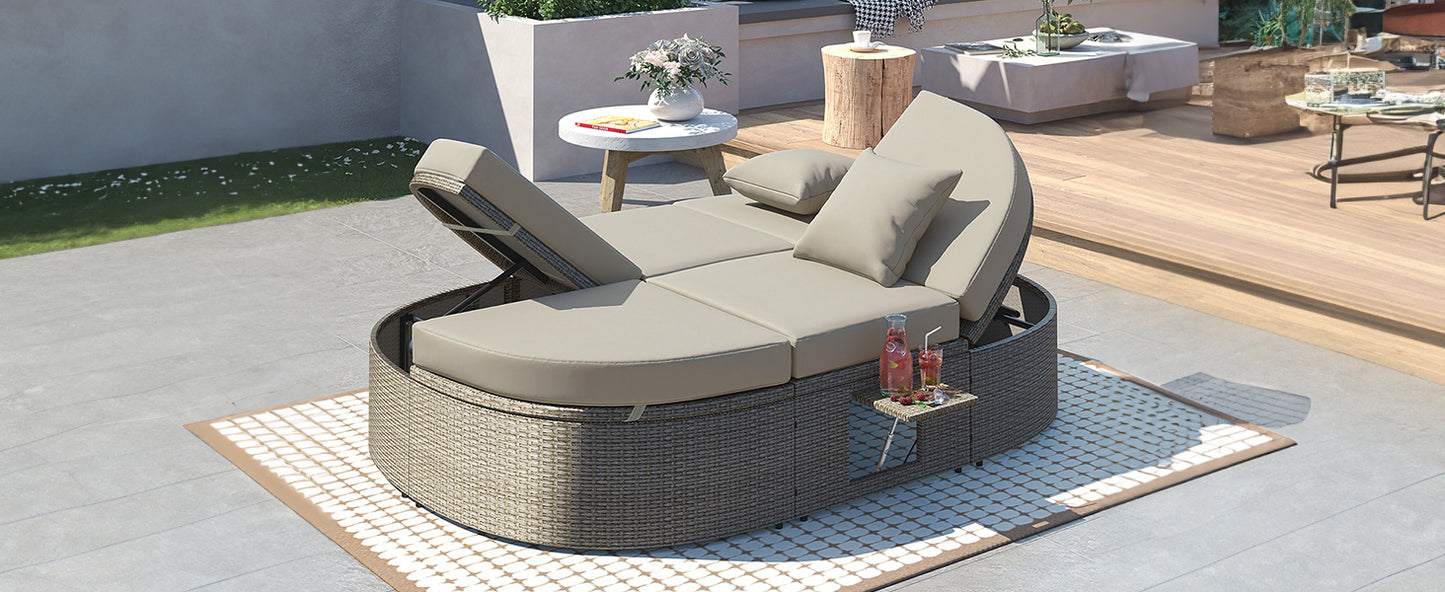 Burley Outdoor Sun Bed Patio 2-Person Daybed - Gray