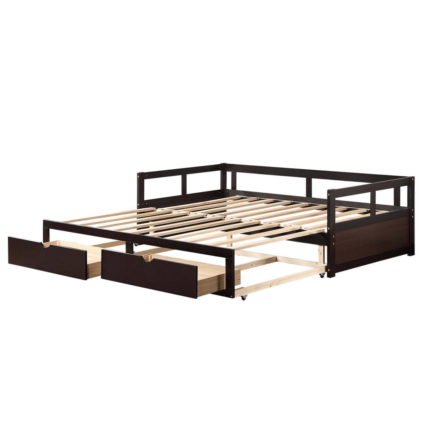 Urban Twin Size Wooden Daybed with 2 Drawers - Espresso