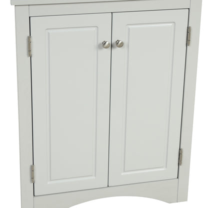 Modern Triangle Corner Cabinet -  Gray