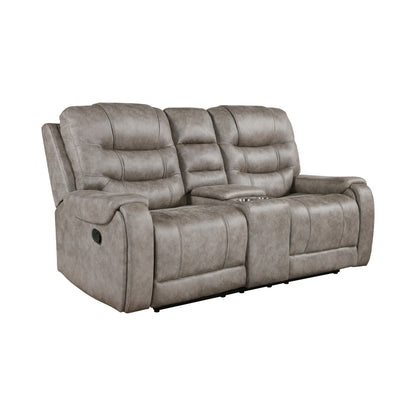 Zaina Dual Reclining Loveseat with Center Console - Brown