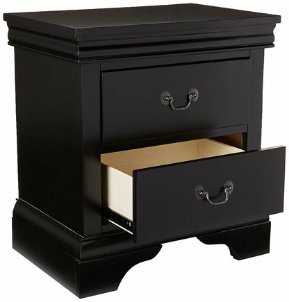 Randa Pine wood Nightstand - Black