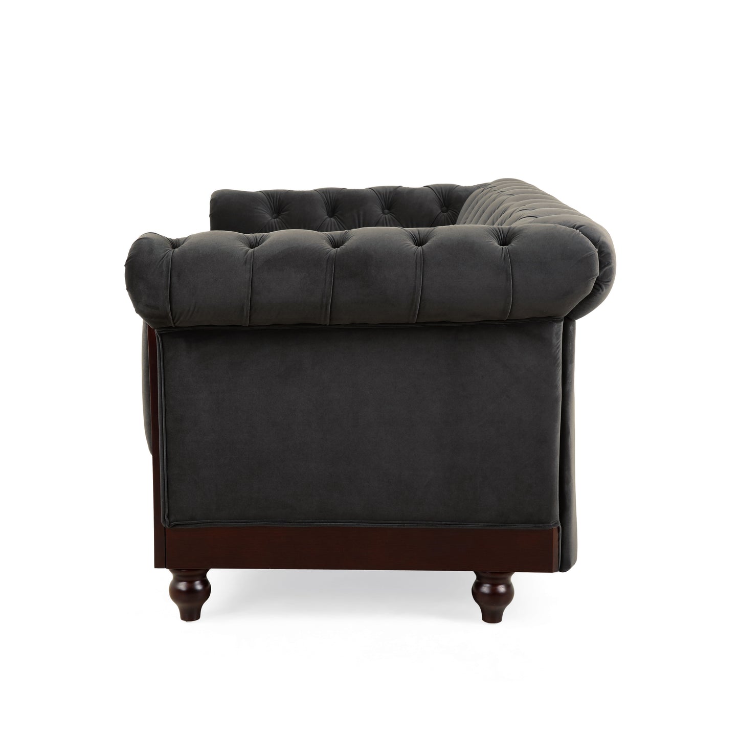 Vivalux Velvet Loveseat Sofa - Dark Gray