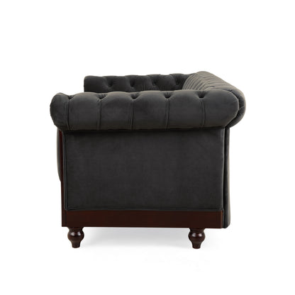 Vivalux Velvet Loveseat Sofa - Dark Gray