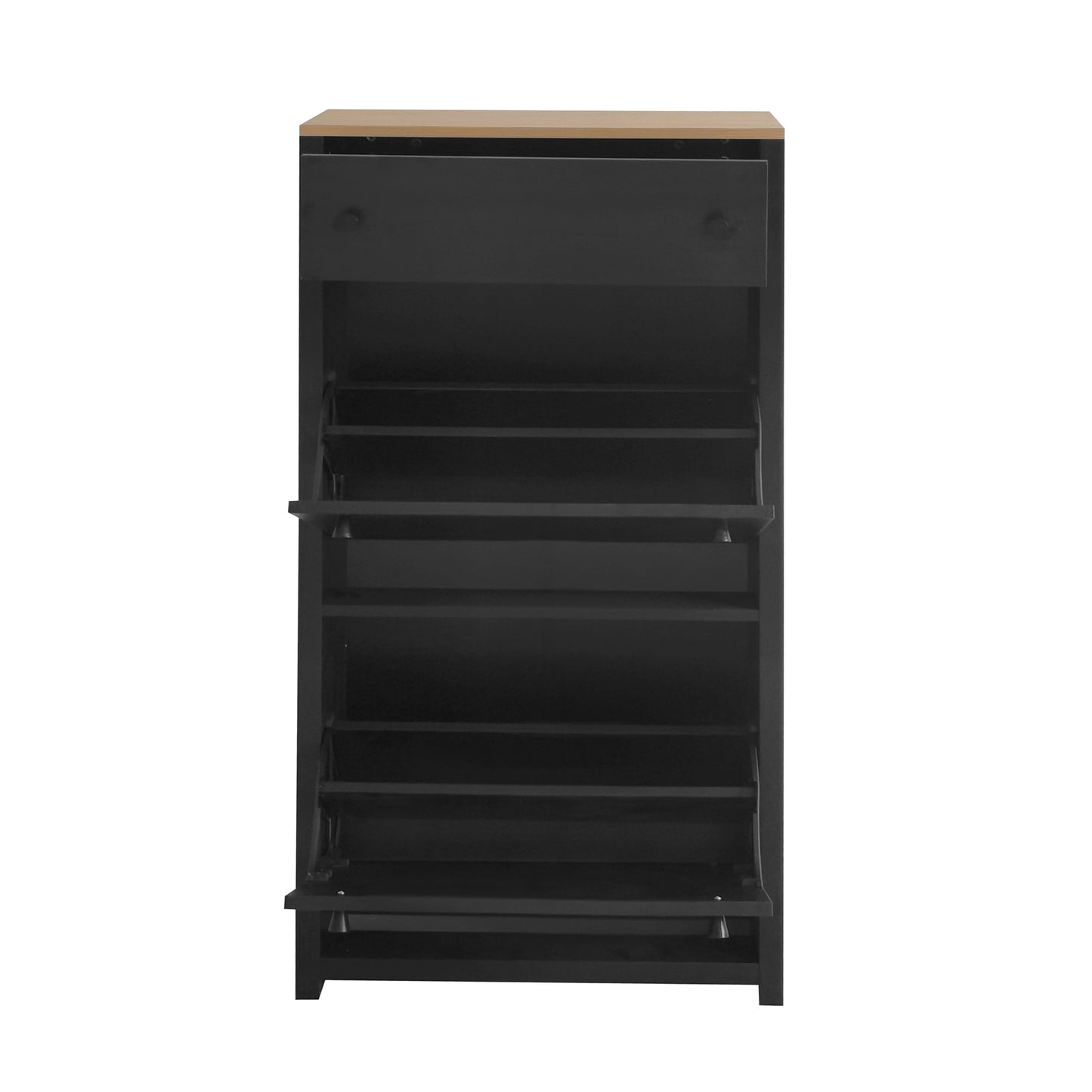 Summit Slim Shoe Cabinet With 4 Flip Drawers - Black