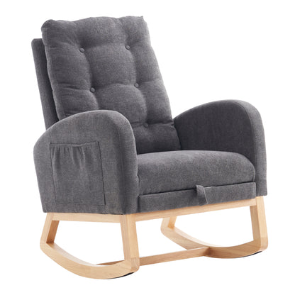 Bruce Accent Rocking  Chair with  Footrest - Gray