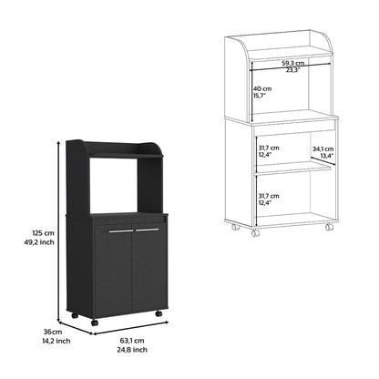 Wave Kitchen Cart- Black