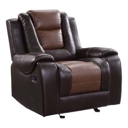 Avalos Luxury  Two-Tone Chair Glider Reclining - Brown