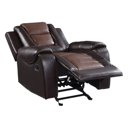 Avalos Luxury  Two-Tone Chair Glider Reclining - Brown