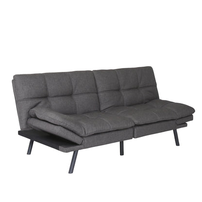 Koa Modern Convertible Memory Foam Futon Sofa Bed - Dark Grey