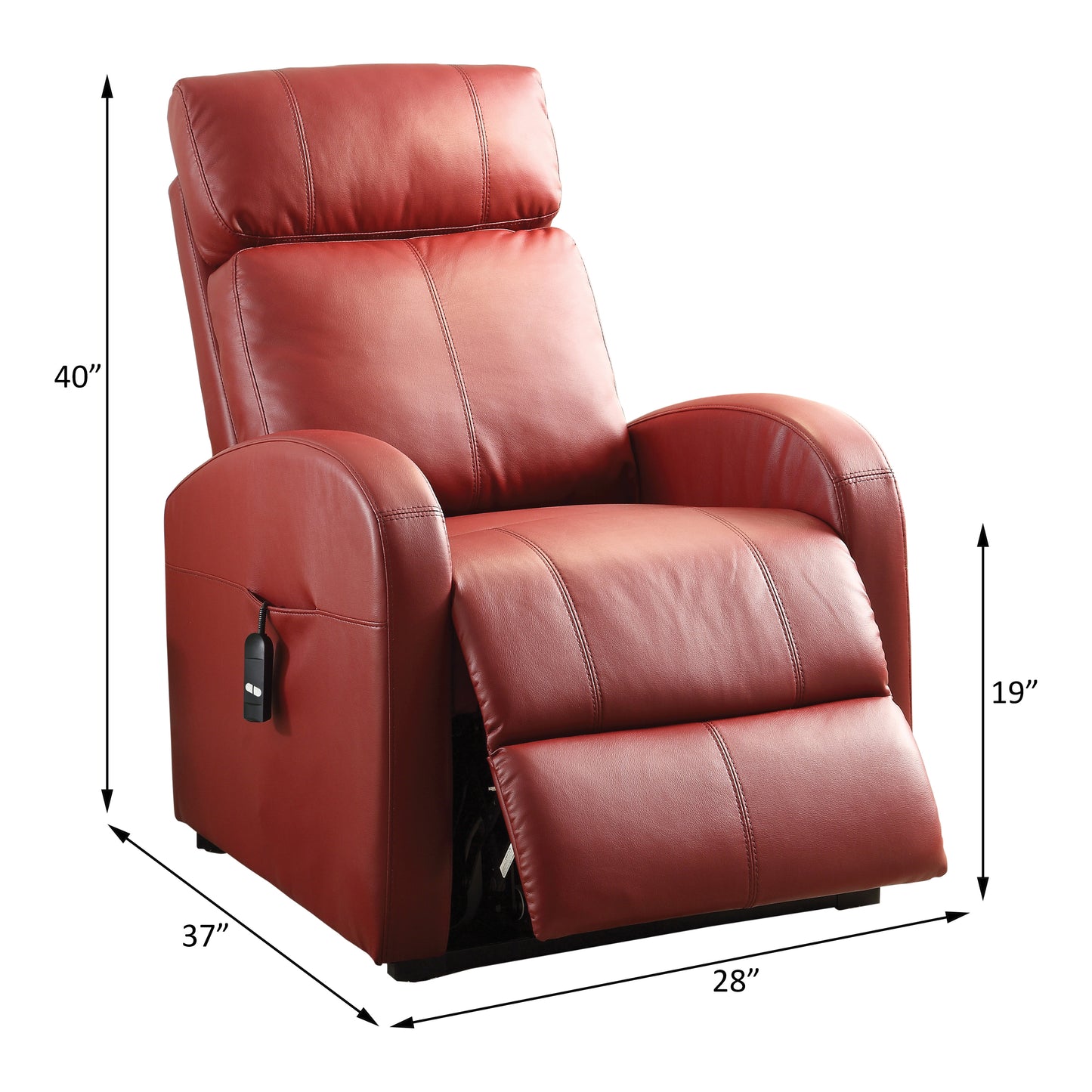 Ricardo PU Recliner with Power Lift - Red