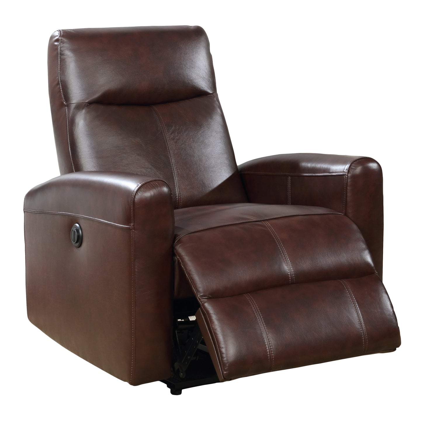 Snyder Electric Leather Recliner Chair with Gentle Lower Lumbar Massager - Brown