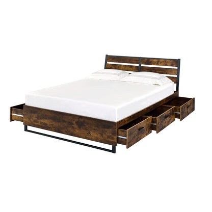 Juvanth Eastern King Bed w Storage - Oak