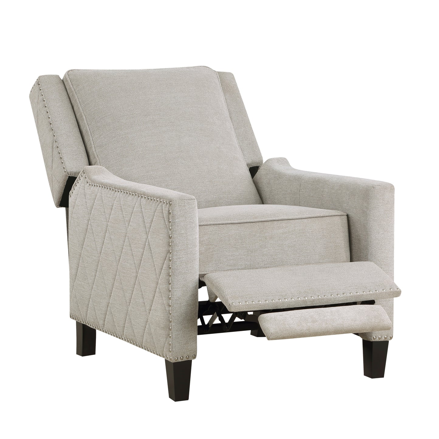 Burch Fabric Upholstered Nailhead Trim Reclining Chair - Sand