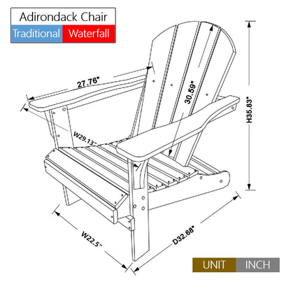 Corey Outdoor Patio Adirondack Chair (Set of 2) - Blue