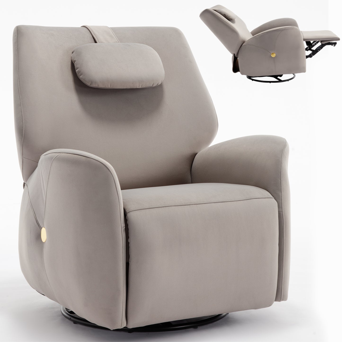 Bryce Power Recliner Chair with Lumbar and Neck Support - Gray