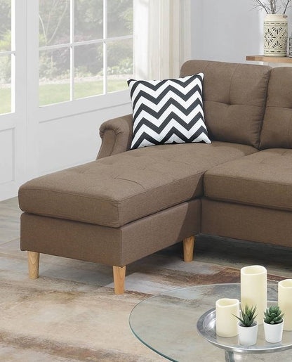 Carmen Corner Reversible Sectional Sofa - Light Coffee