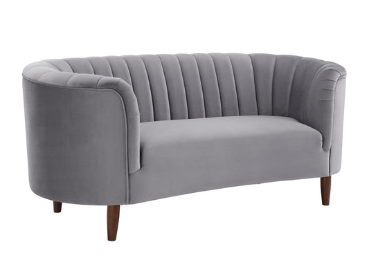 Millephri Velvet Loveseat - Gray