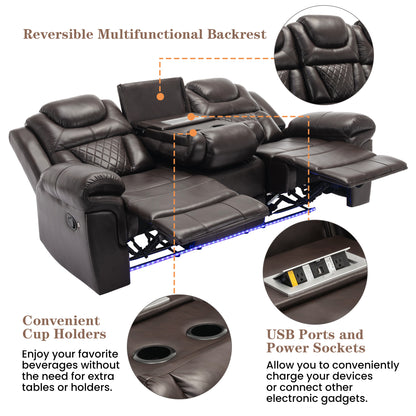 Milo 3 Pieces Recliner Sofa Sets - Brown