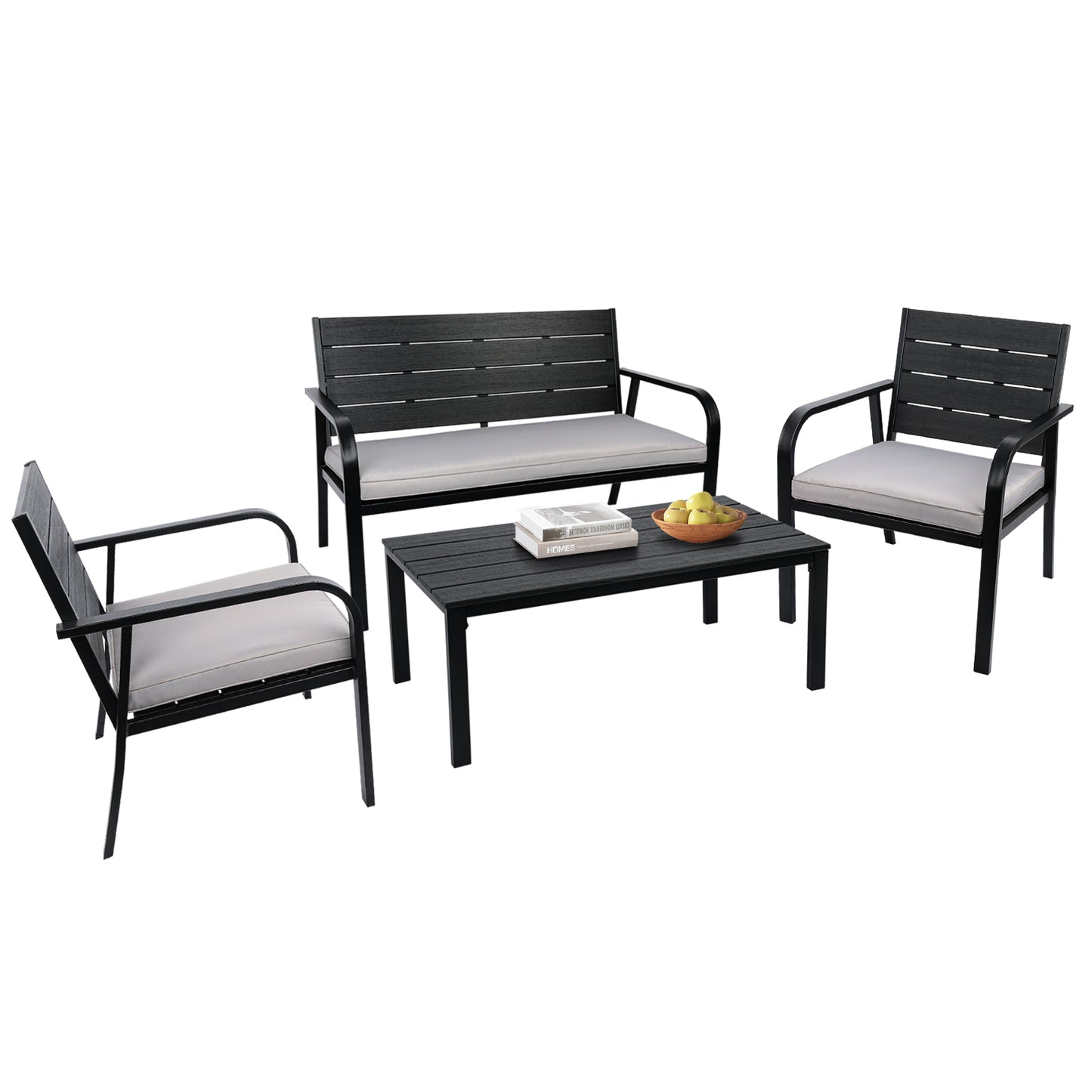 Britt 4 Pc Outdoor Patio Seating Set - Gray