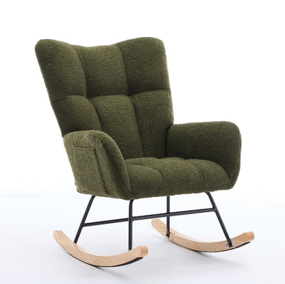 Hari Modern Nursery Rocking Chair - Dark Green