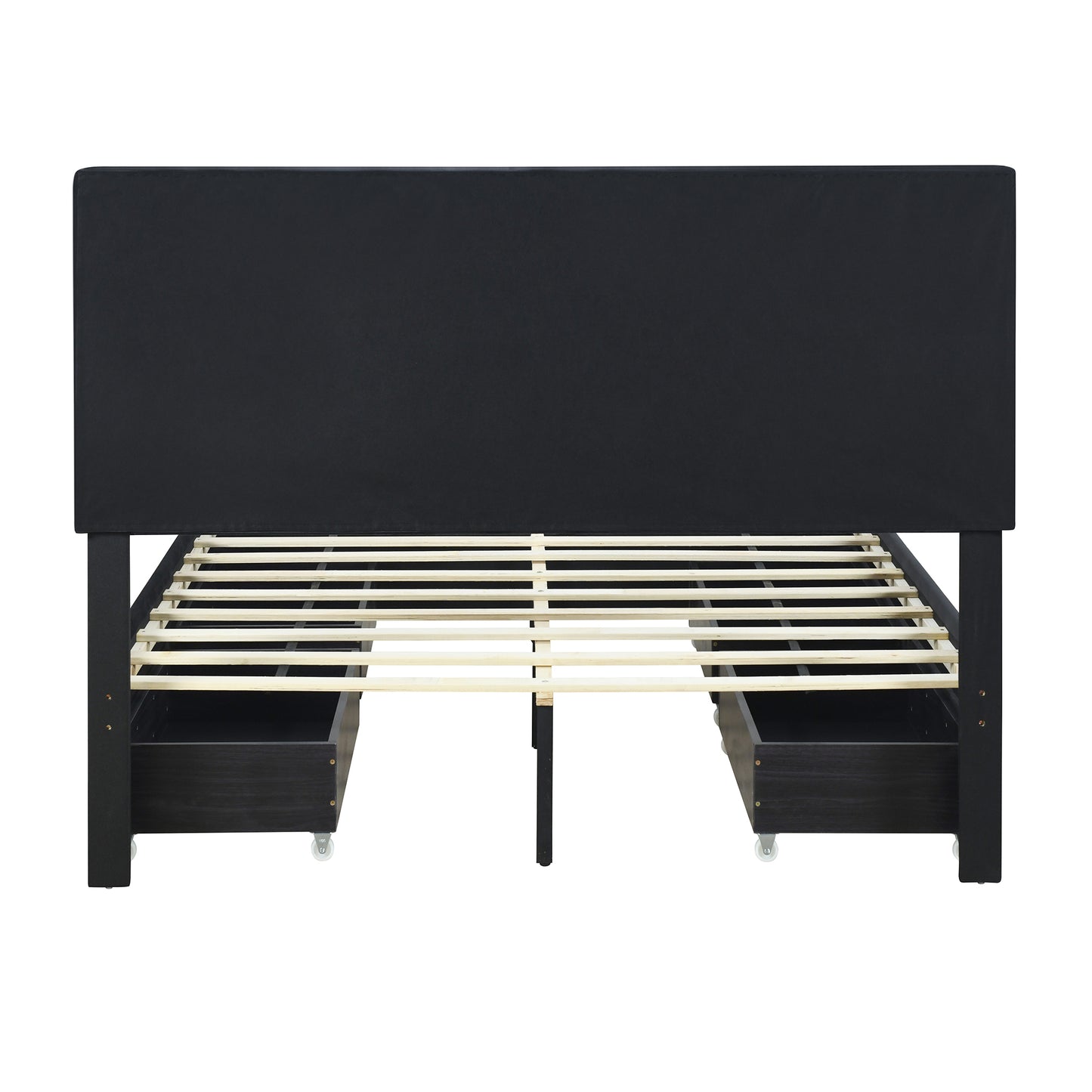 Omo Queen Size Upholstered Platform Bed - Black