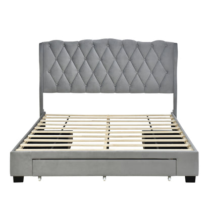 Valencia Queen Size Platform Bed - Gray