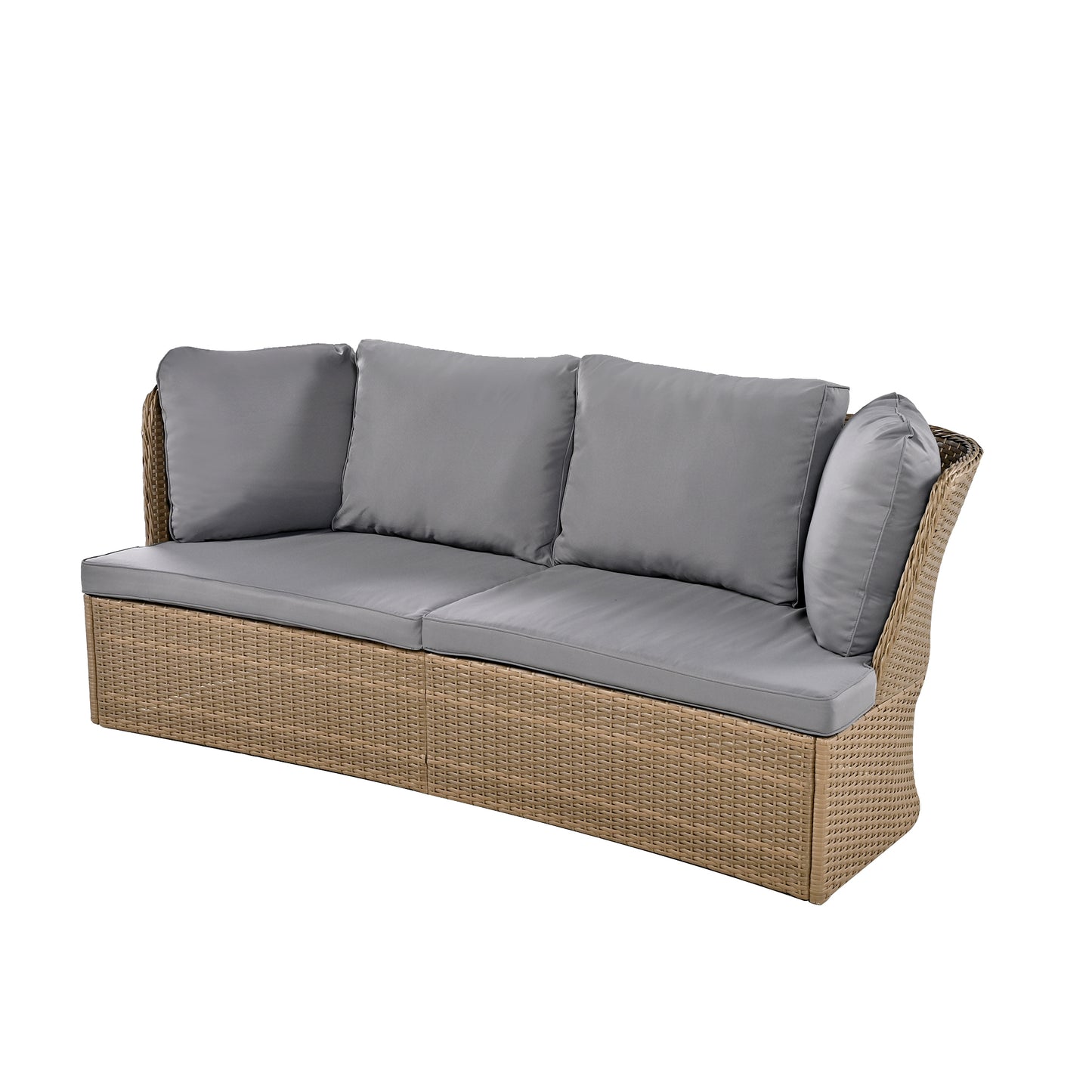 Ranae Customizable Outdoor Patio Wicker Sofa Set - Gray