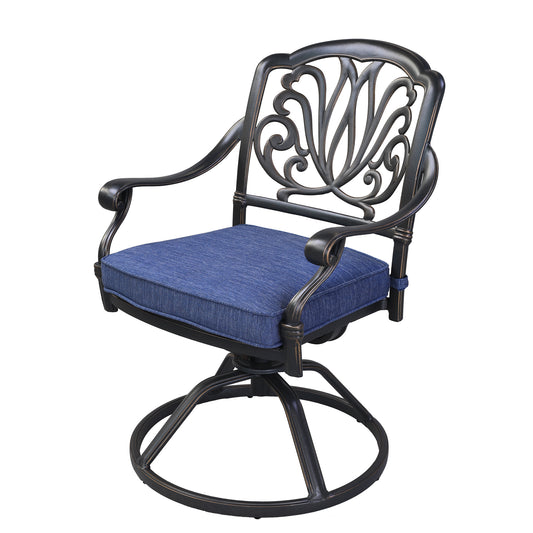 Savanna Patio Outdoor Aluminum Swivel Rocker Chairs (Set of 2) - Navy Blue