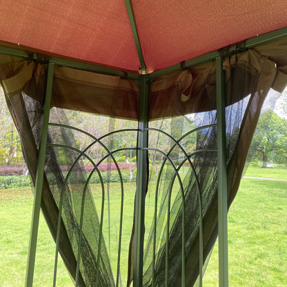 Kay 13 x 10 ft Outdoor Patio Gazebo Canopy Tent - Brown