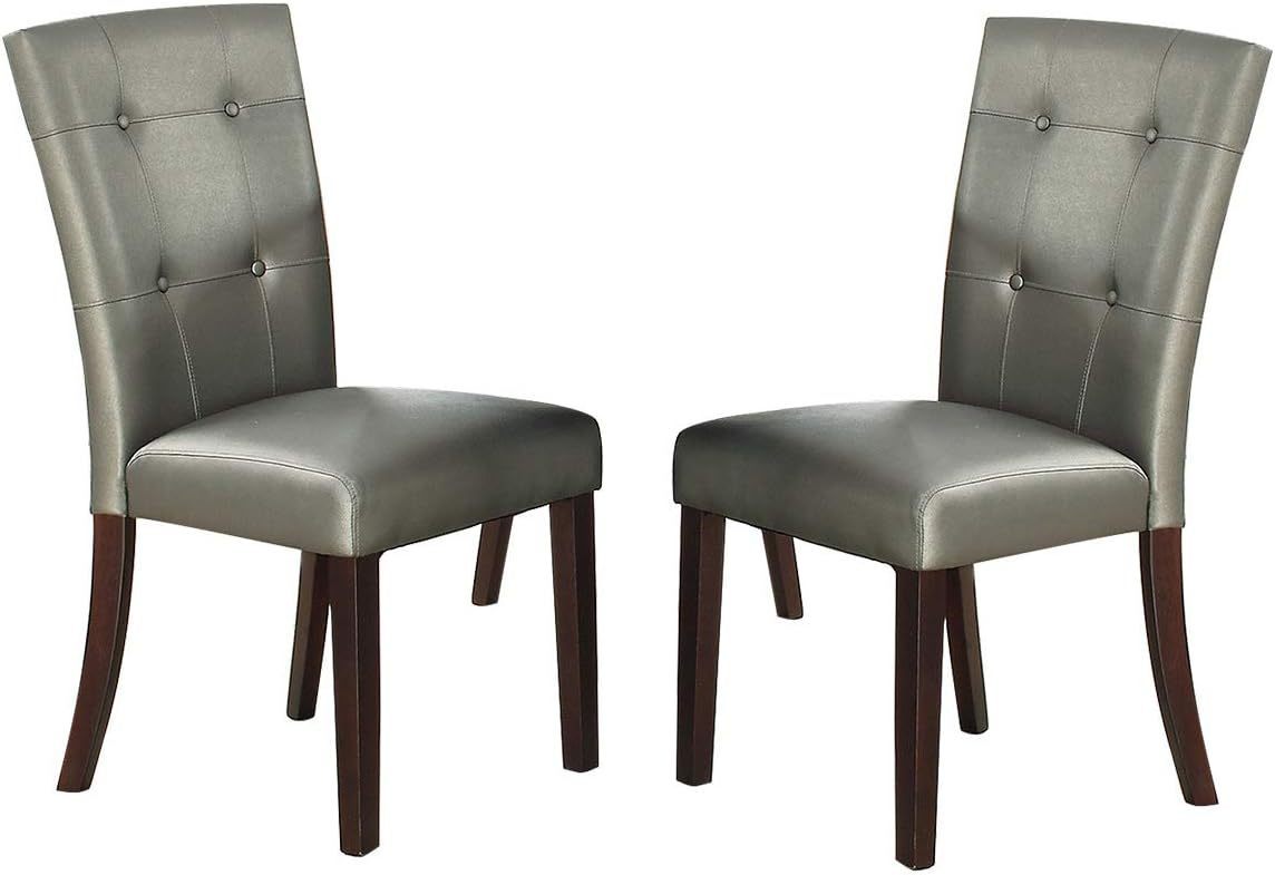 Evans Tufted Dining Chairs (Set of 2) - Silver