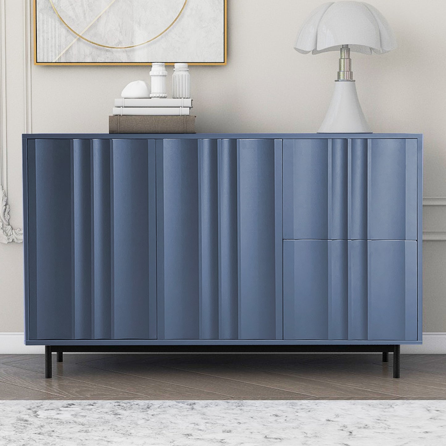 Noza II Sideboard Buffet Cabinet - Navy Blue