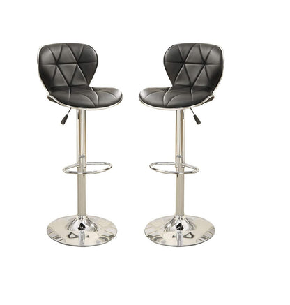 Daimon Faux Leather Adjustable Stool - Black Set of 2