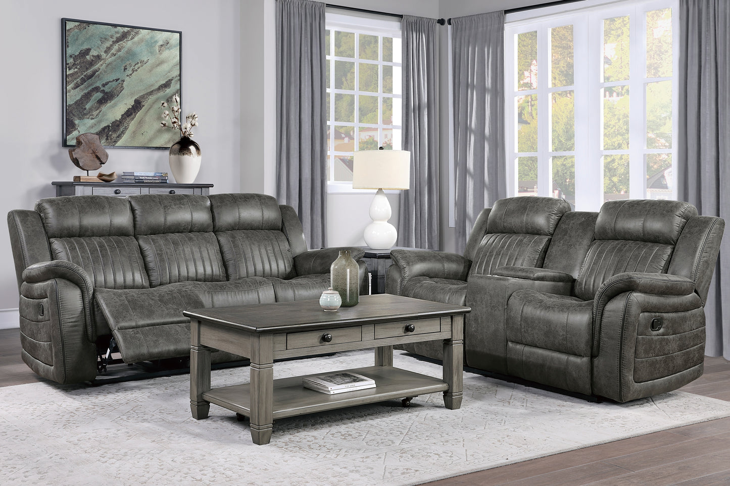 Zane Fabric Loveseat Classic - Gray