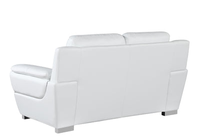 Harvey Genuine Leather Loveseat - White