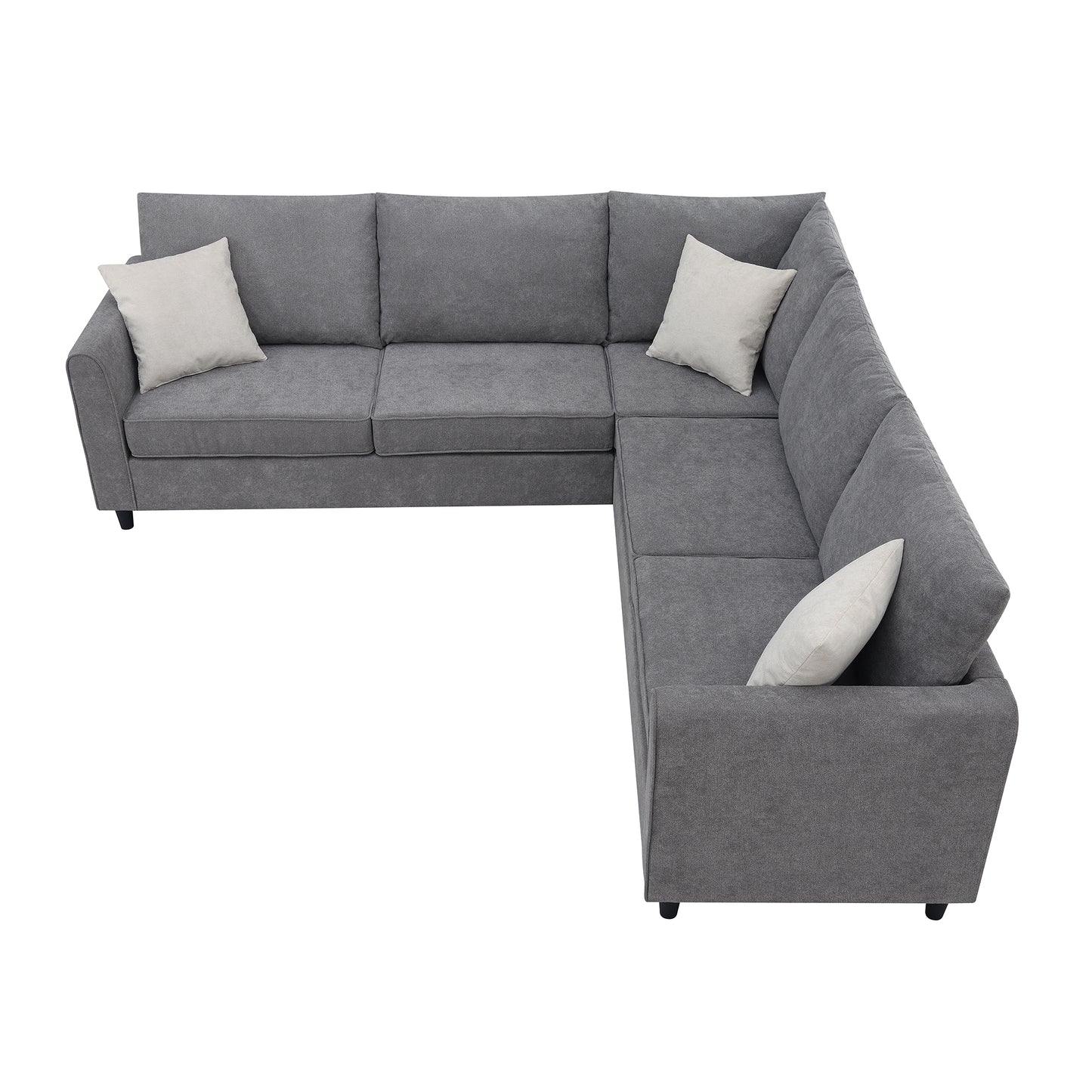 Elara Upholstered Living Room Sectional Sofa -Gray