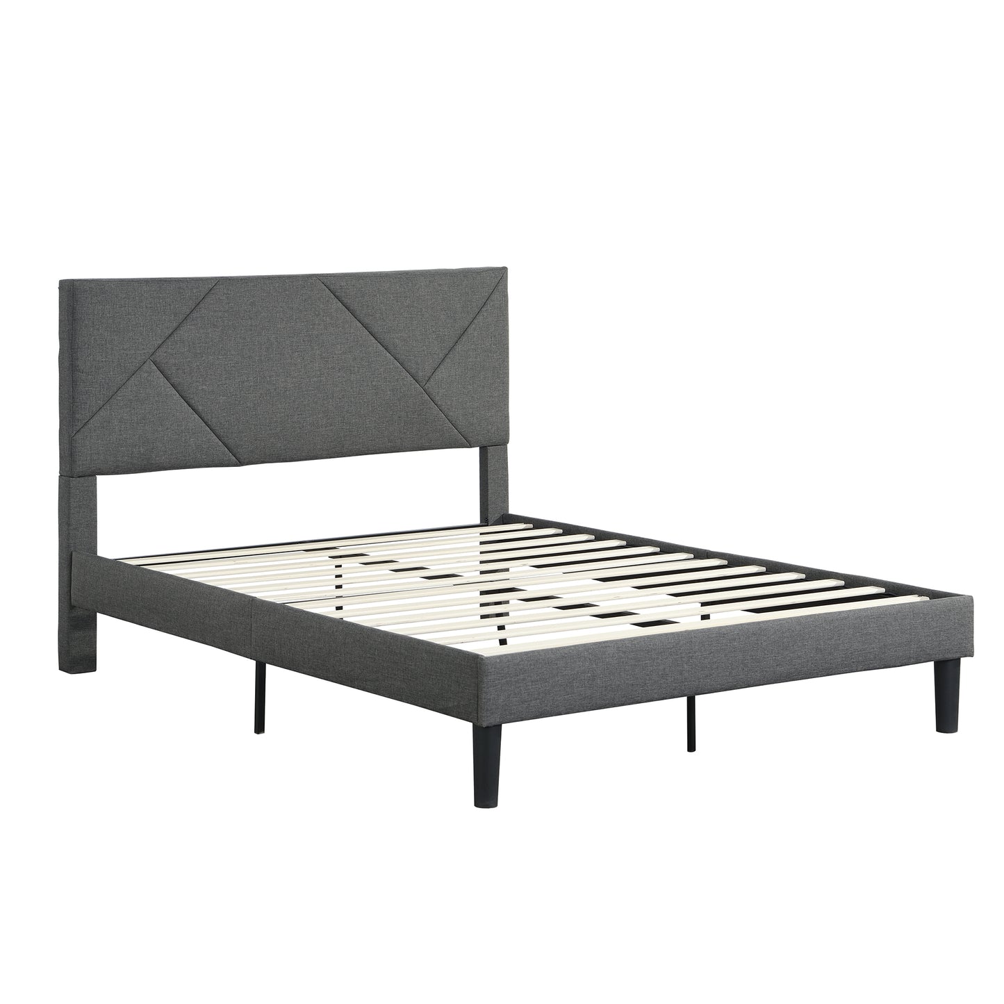 Peta Full Size Platform Bed Frame - Gray