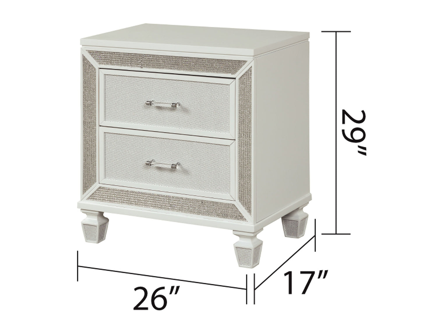 Crystal Nightstand - White