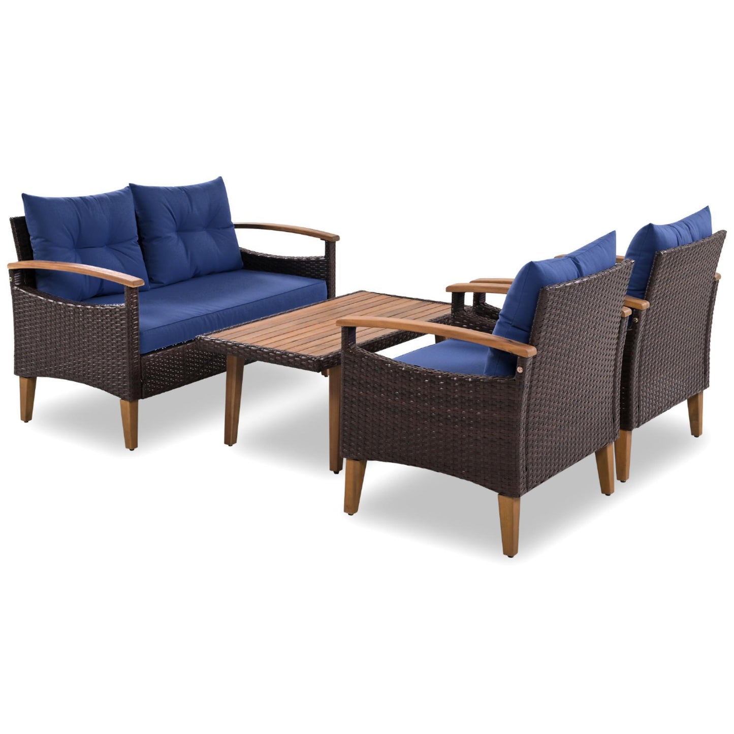 GO 4 Pc Outdoor Patio Seating Set - Blue