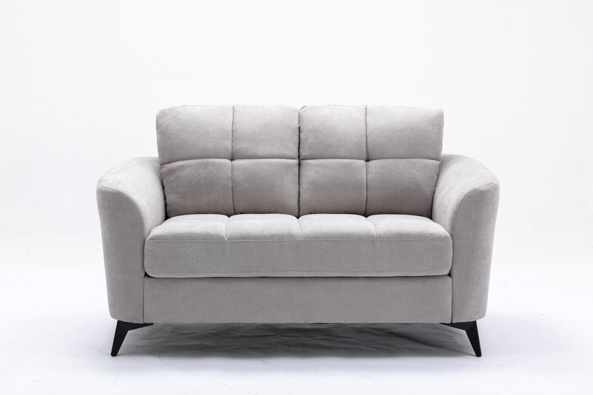 Callie Woven Fabric Loveseat - Light Gray