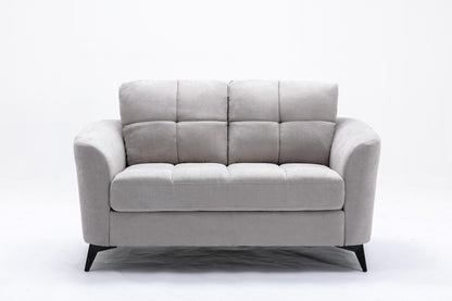 Callie Woven Fabric Loveseat - Light Gray